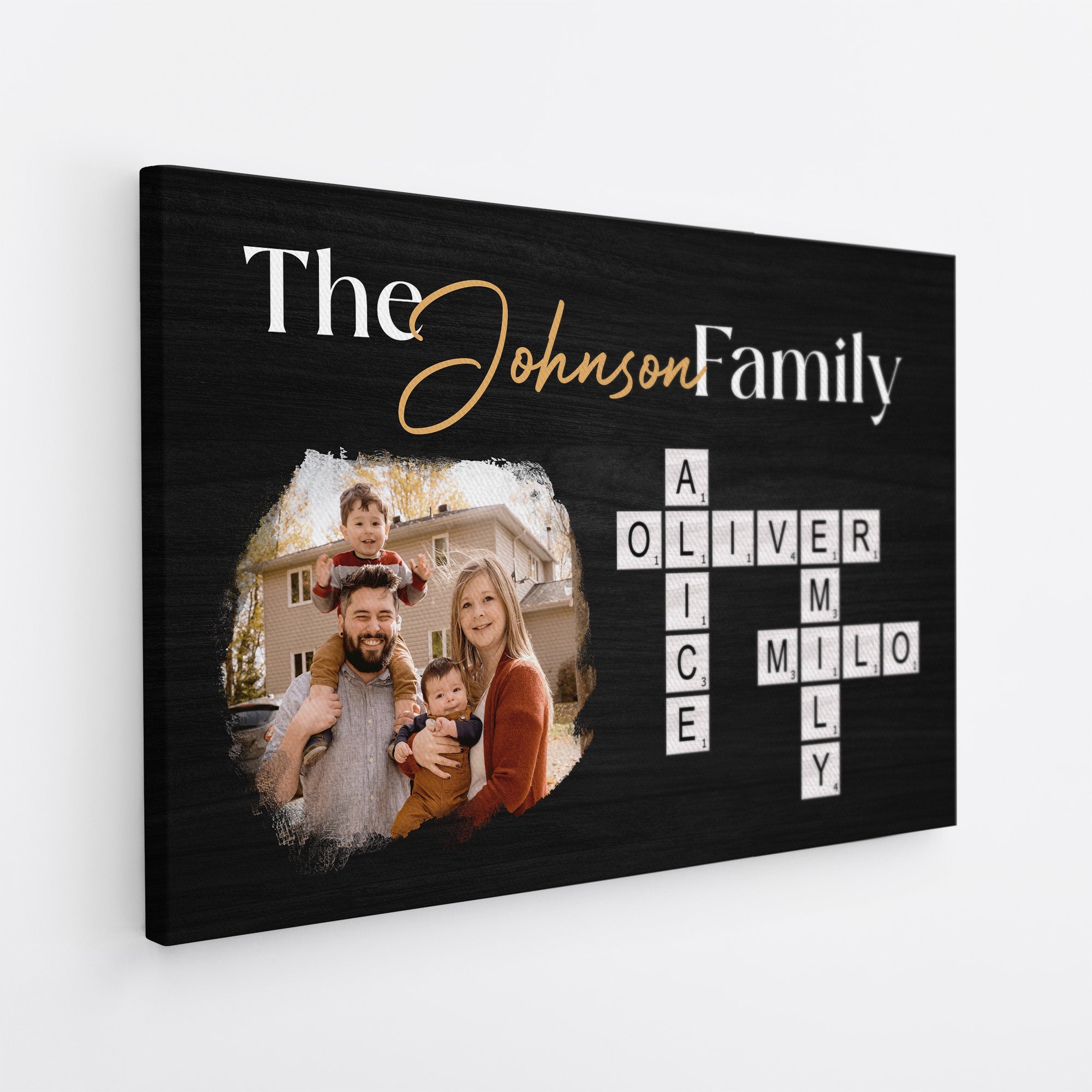 6133CUS2 family crossword art personalized canvas with photos 6133C8V5I