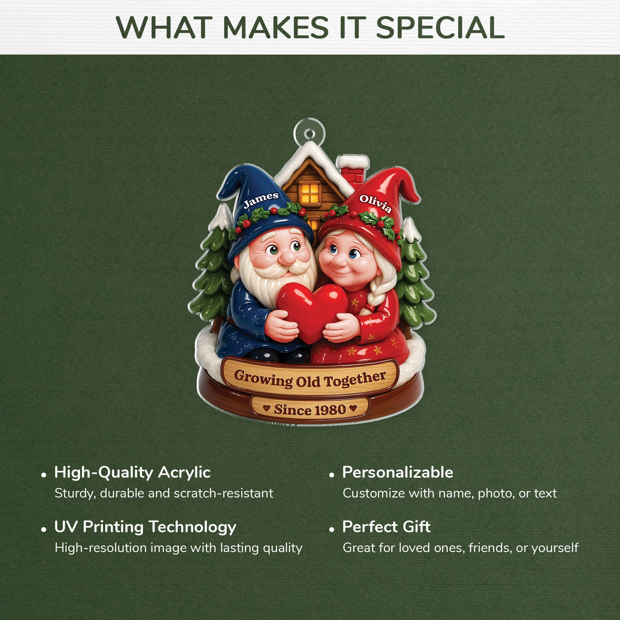 6139OUS4 acrylic growing old together since ornament custom couple xmas gifts 6139O3VMG