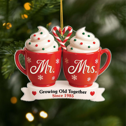 6145OUS1 3d printing effect acrylic mr and mrs ornament_ custom christmas gifts for couples 6145O6PCG