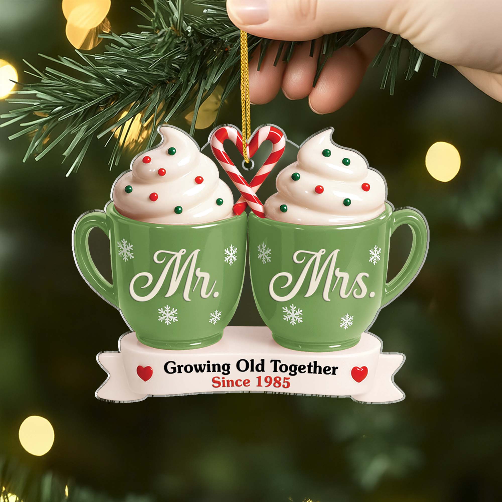 6145OUS2 3d printing effect acrylic mr and mrs ornament_ custom christmas gifts for couples 6145O6PCG