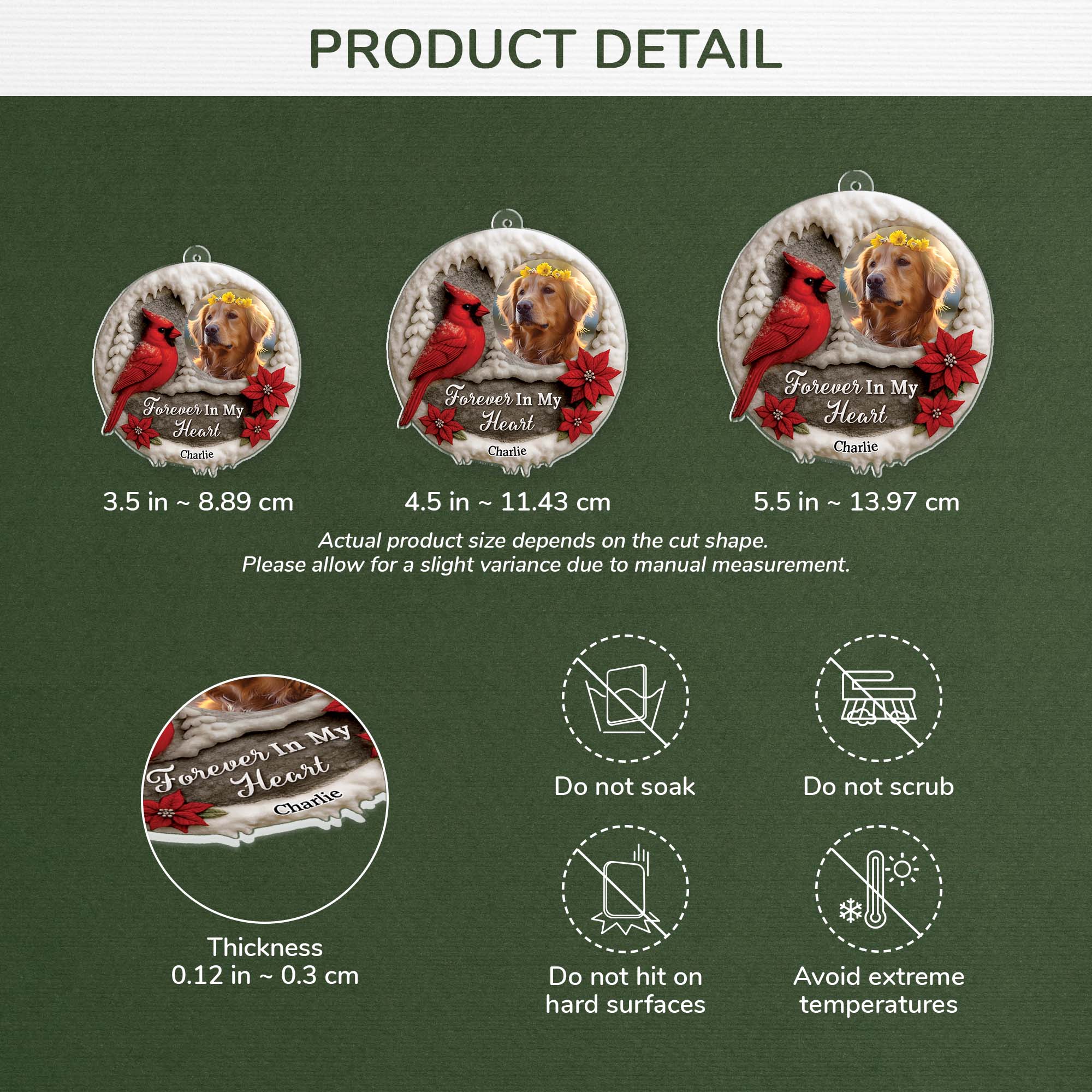 6146OUS3 3d printing effect acrylic photo xmas ornaments custom pet memorial gifts 6146O6VAC