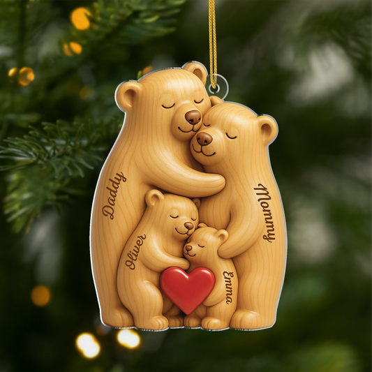 6147OUS1 3d printing effect acrylic bear christmas ornaments personalized gifts for family 6147O65TI