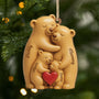 6147OUS1 3d printing effect custom bear family ornament 1 layered wooden xmas ornament 6147O65TI