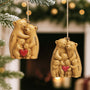 6147OUS2 3d printing effect custom bear family ornament 1 layered wooden xmas ornament 6147O65TI