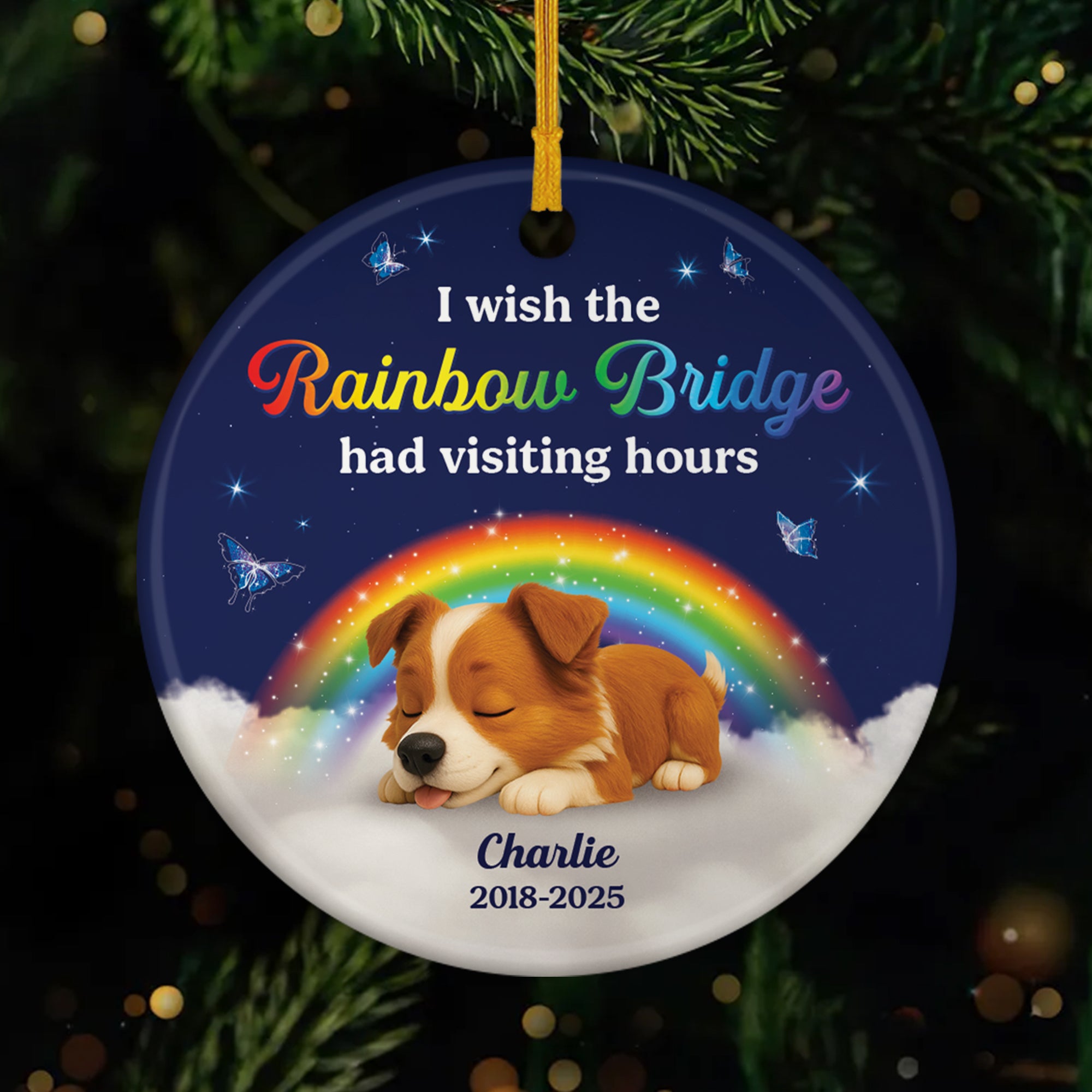 6148OUS1 ceramic dog memorial ornament rainbow bridge personalized gifts_ 6148OK6ZC