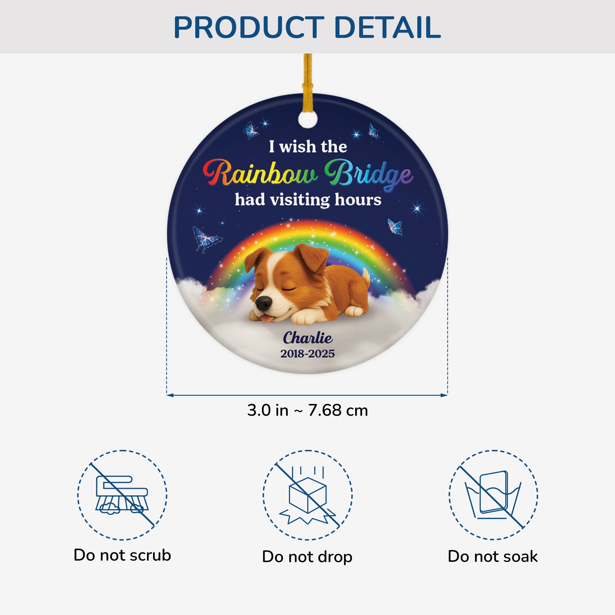 6148OUS1 ceramic dog memorial ornament rainbow bridge personalized gifts_ 6148OK6ZC3