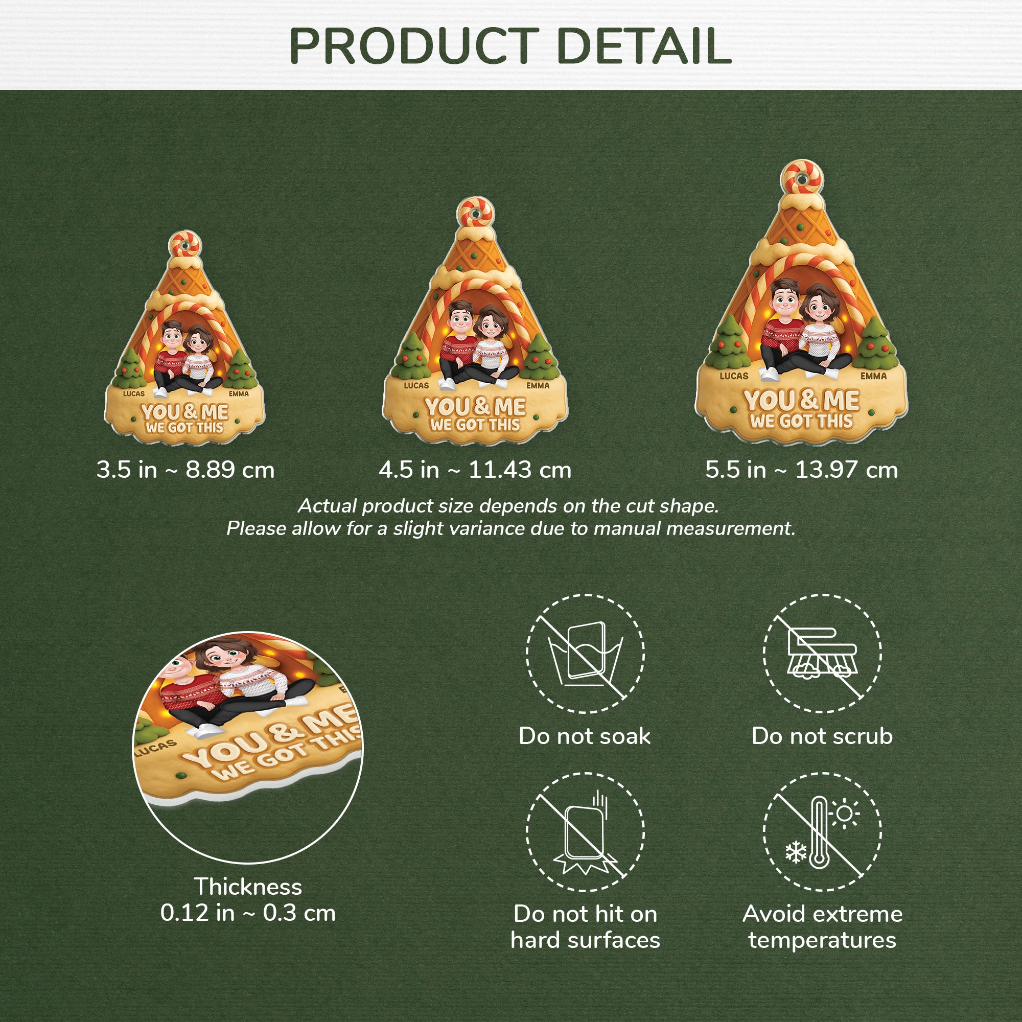 6150OUS3 3d printing effect acrylic couples christmas ornaments custom xmas gifts 6150OKVAG