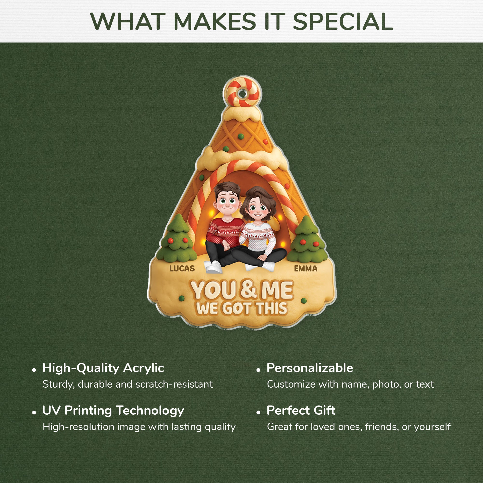 6150OUS4 3d printing effect acrylic couples christmas ornaments custom xmas gifts 6150OKVAG