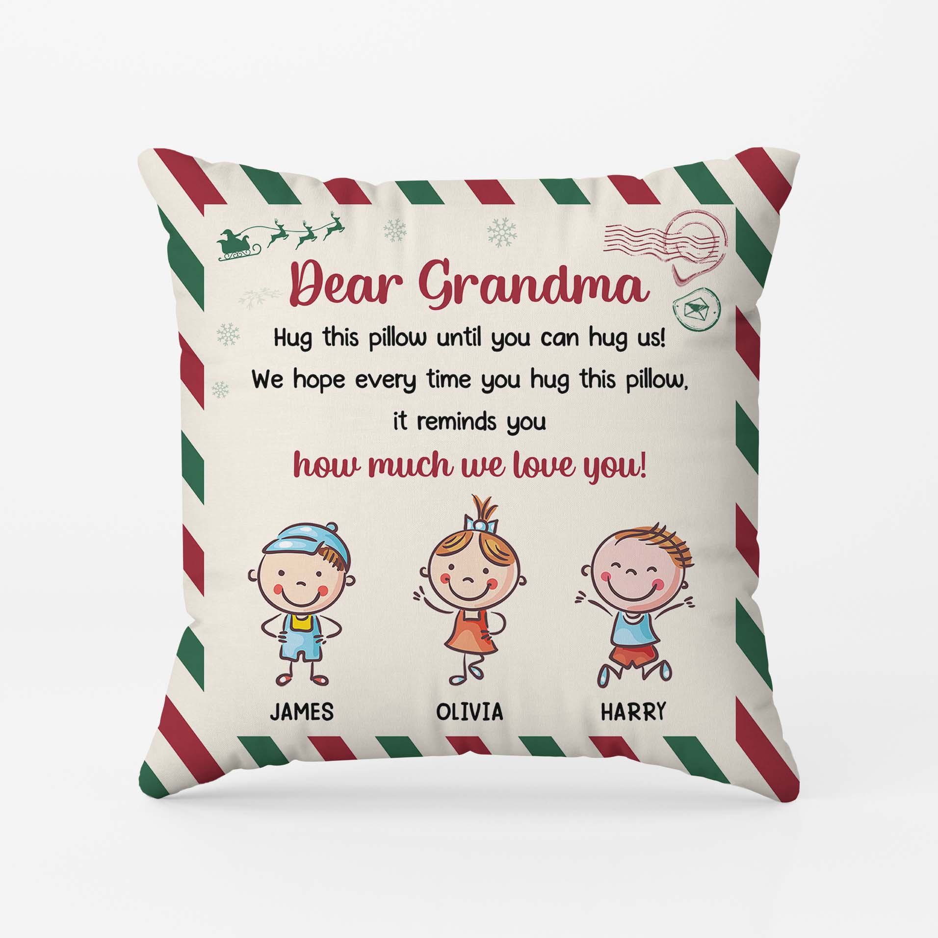 6152PUS1 personalized christmas pillows gifts for grandparents from grandkids 6152PTHTA