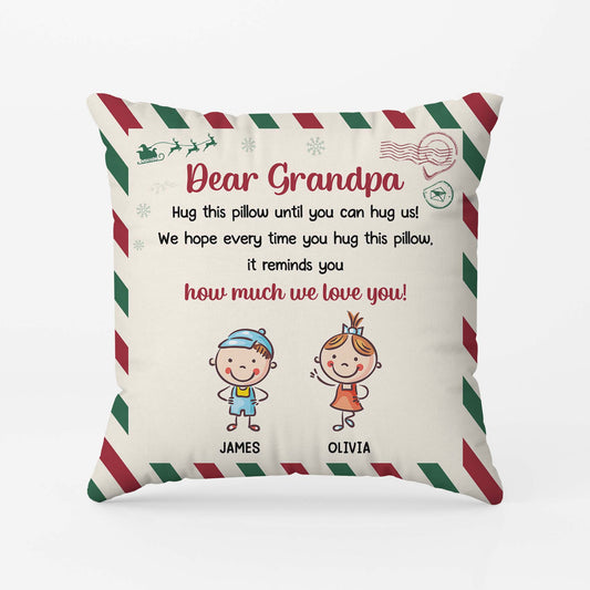 6152PUS2 personalized christmas pillows gifts for grandparents from grandkids 6152PTHTA