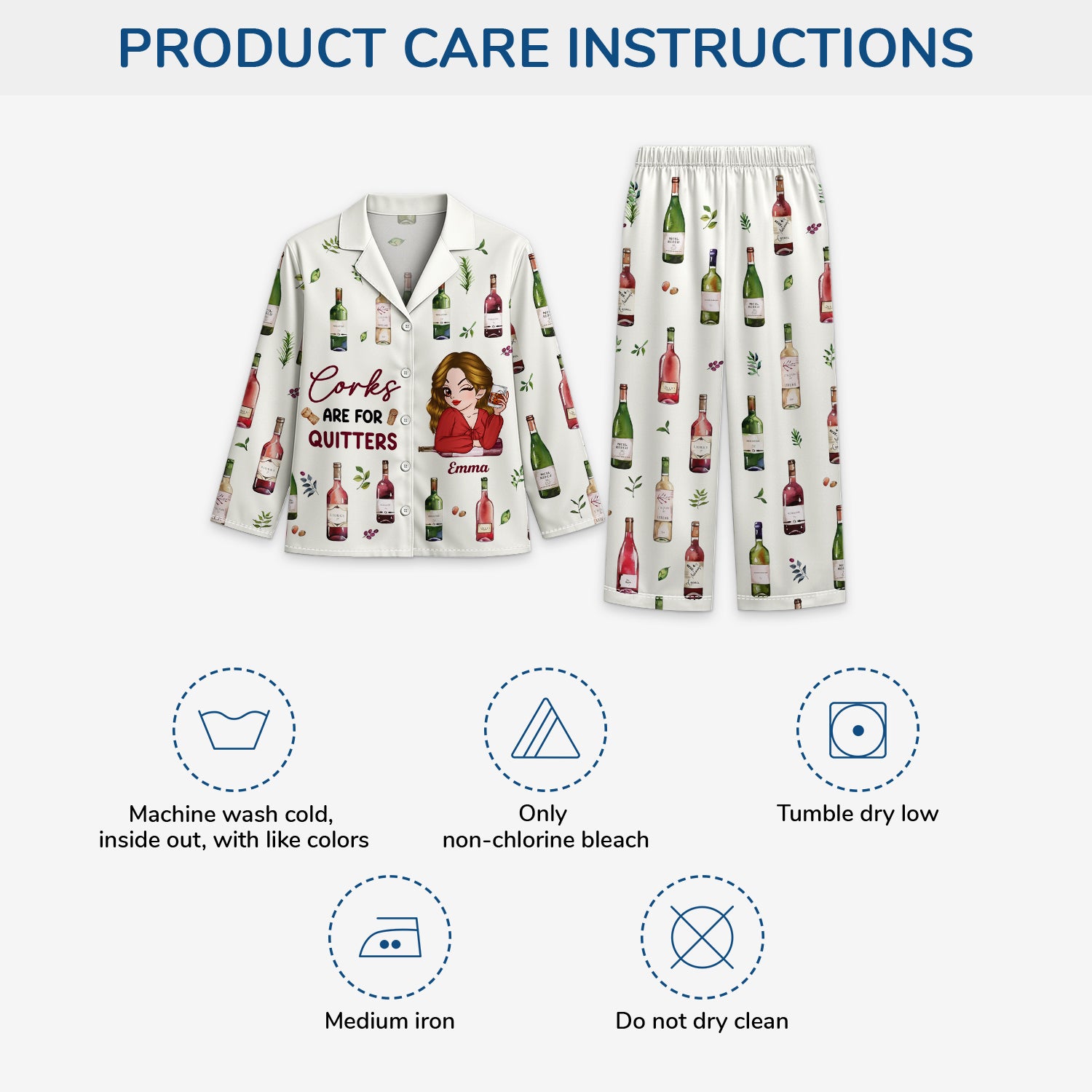 6154VUS4 corks are for quitters_ pajamas custom gifts for alcohol lovers 6154VKLZA