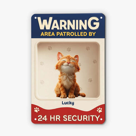6158EUS2 custom metal warning signs_ personalized cat gifts for humans 6158E