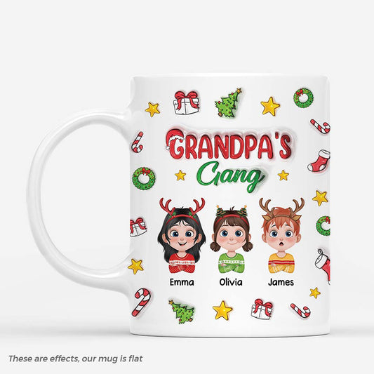 6166MUS1 3d printing effect personalized christmas mugs gifts for grandma grandpa 6166M8TTB