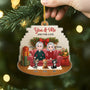 6168OUS2 3d printing effect custom acrylic xmas ornaments gifts for couples with cats 6168OKHCD