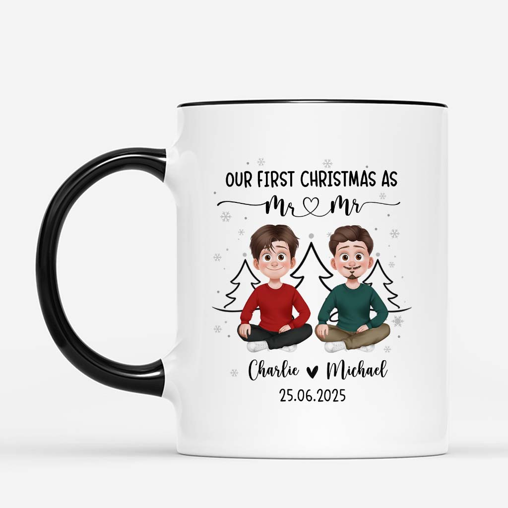 6170MUS2 personalized mugs for couples our first christmas as mr and mrs 6170M3MQG