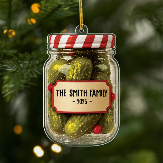 6181OUS1 3d printing effect acrylic pickle jar ornament custom family christmas gifts 6181OKHQI