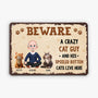 6182EUS2 funny crazy dog lady gifts_ personalized metal cat signs 6182E3HAD