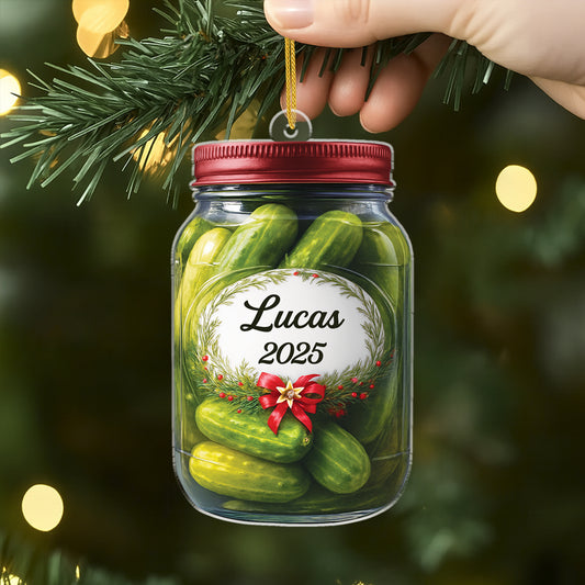 6189OUS2 3d printing effect acrylic pickle jar ornament custom christmas gifts 6189O8VZA