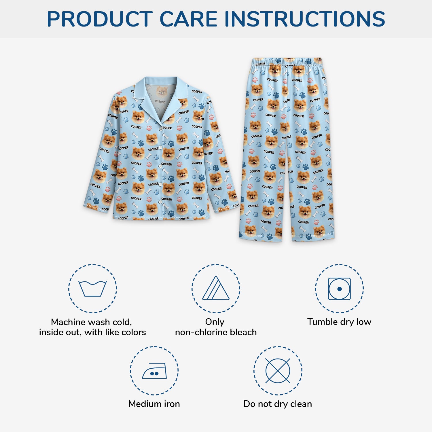 6190VUS4 3d printing effect custom pajamas with dog face dog lover gifts 6190V8XQC