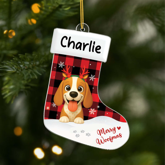 6193OUS1 acrylic christmas stocking ornaments custom gifts for dog lovers 6193OK6AC