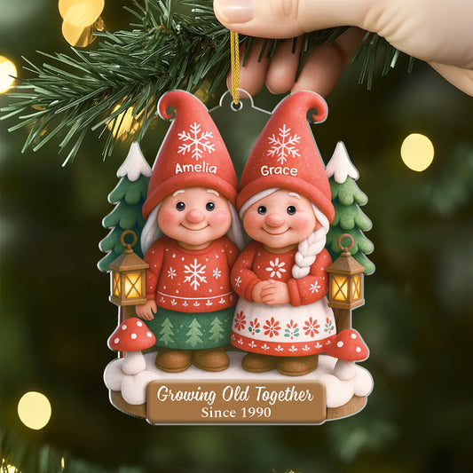 6198OUS2 3d printing effect custom acrylic ornaments christmas gifts for lesbian couples 6198OKVNG