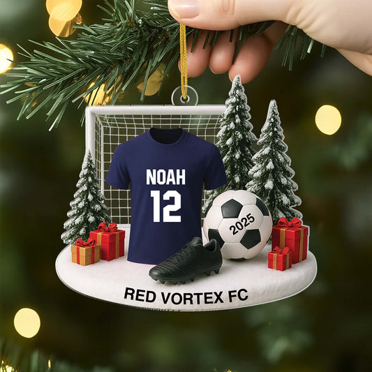 6199OUS2 3d printing effect personalized soccer christmas ornaments_ acrylic 6199O