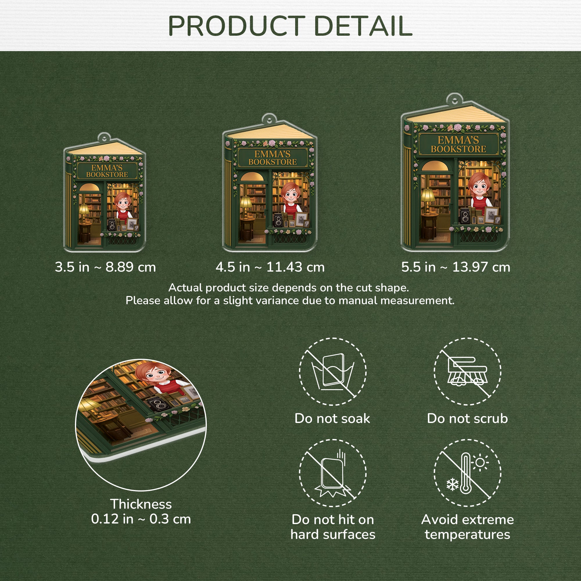 6201OUS1 3d printing effect acrylic book christmas ornaments custom book lover gifts 6201O8LQA_3