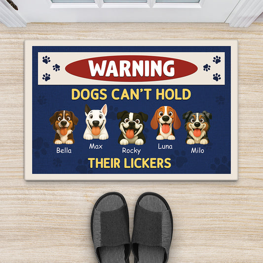 6204DUS2 dog cant hold its licker doormat custom gifts for dog lovers 6204D3VMC