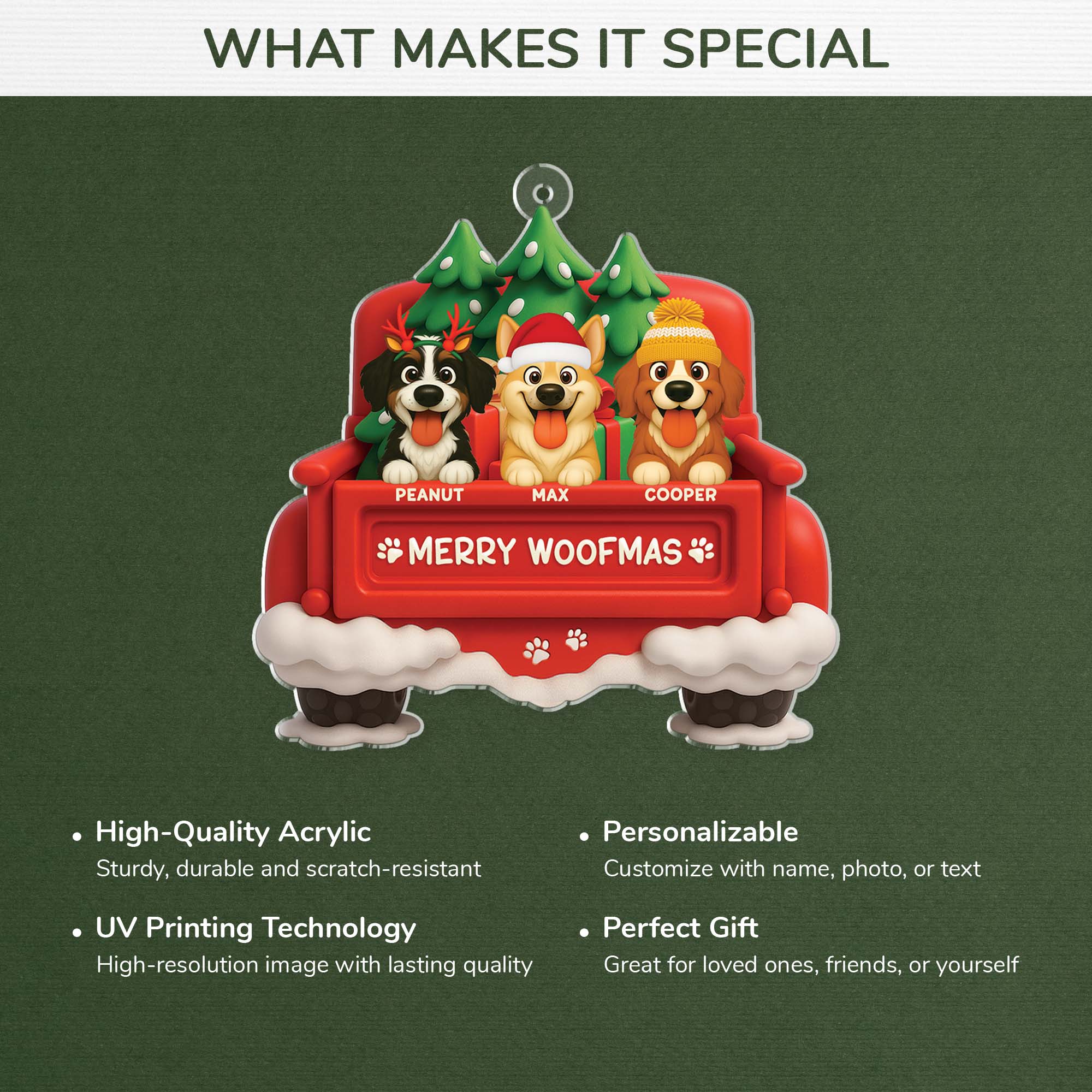 6209OUS4 acrylic christmas ornaments personalized gifts for dog lovers 6209OTVZC