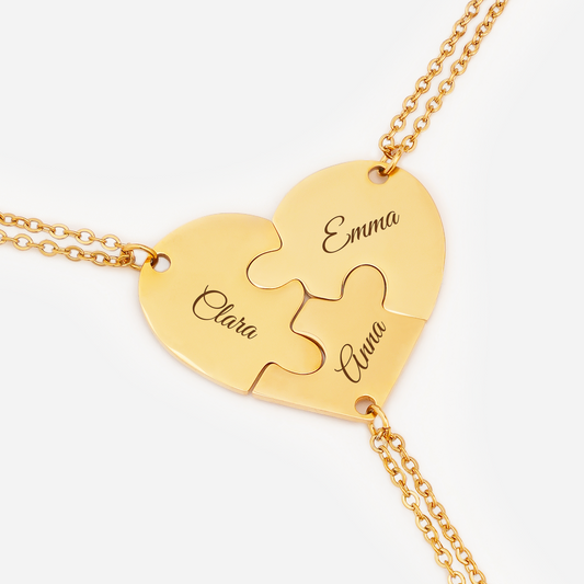 6210JUS1 personalized heart puzzle necklace unique gifts for family 6210J0H0A