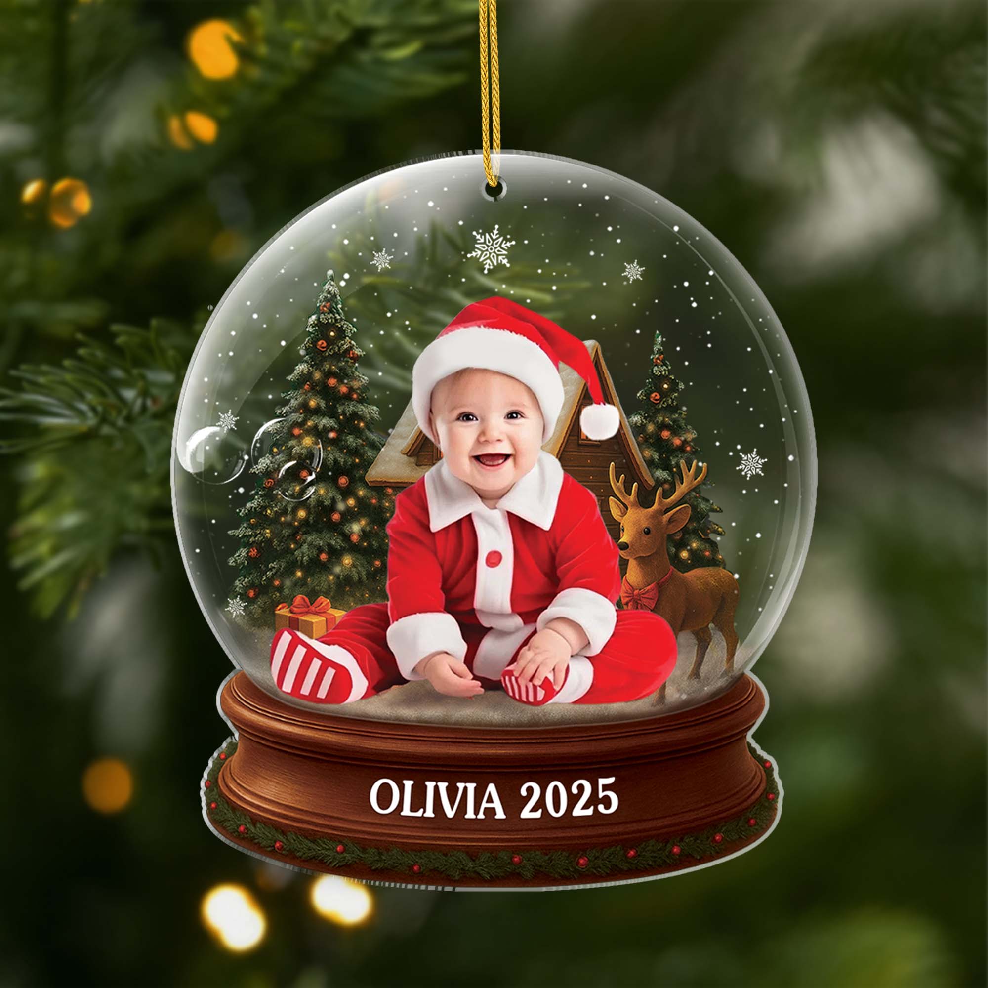 Acrylic Snow Globe Ornament with Photo - Custom Christmas Gifts ...