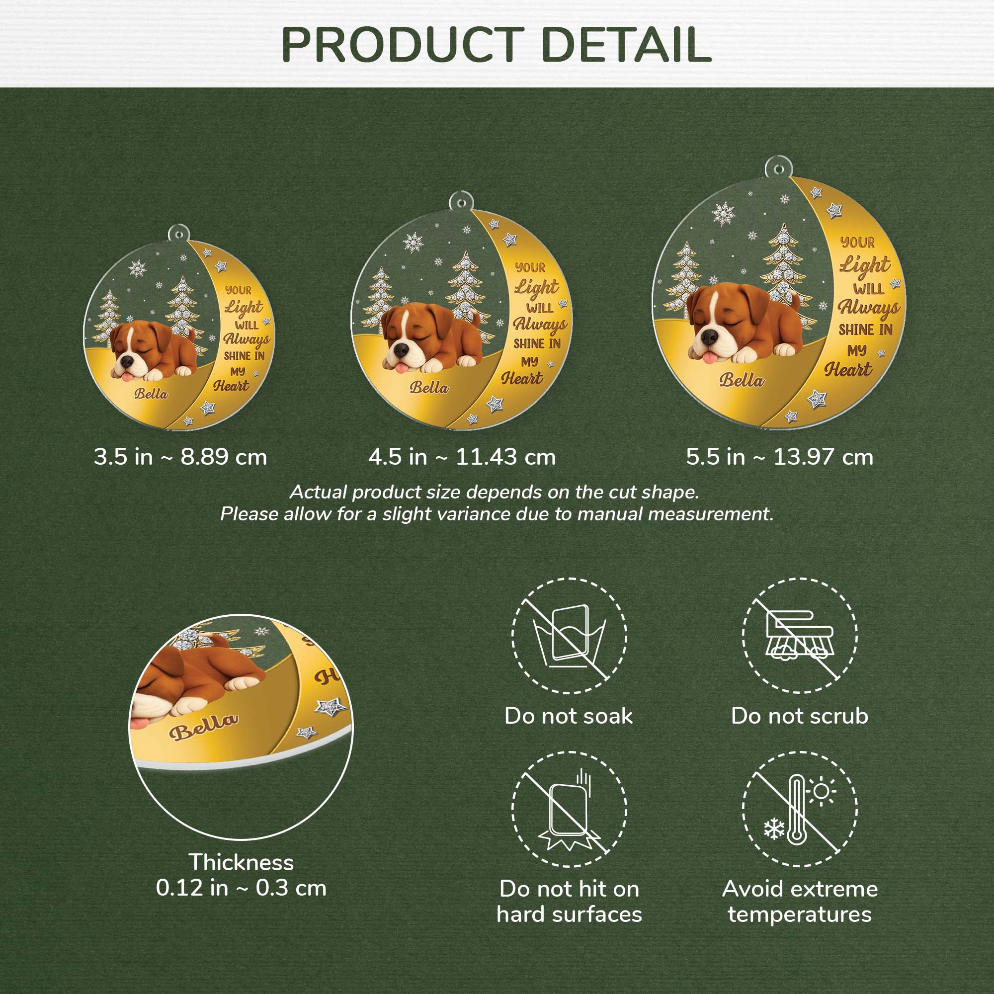 6215OUS3 acrylic dog memorial ornament personalized gifts for dog owners 6215o6stc