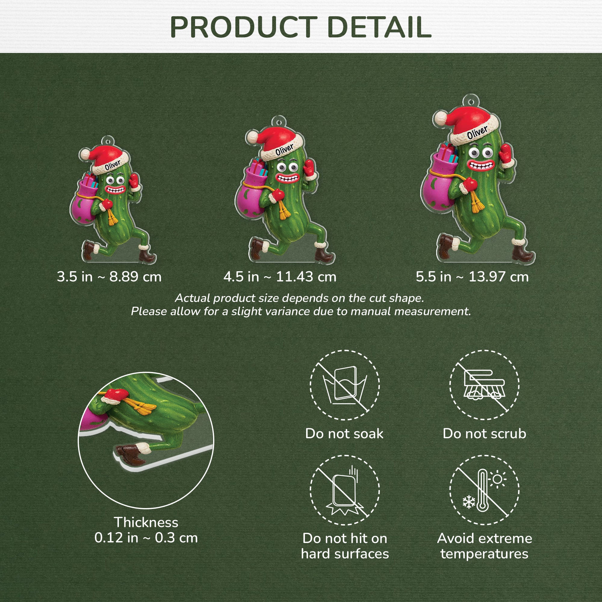 6219OUS3 3d printing effect acrylic christmas pickle ornament personalized xmas gifts 6219O6V5A_33d7efd1 7a0b 414b 8864 0cb687fceb10