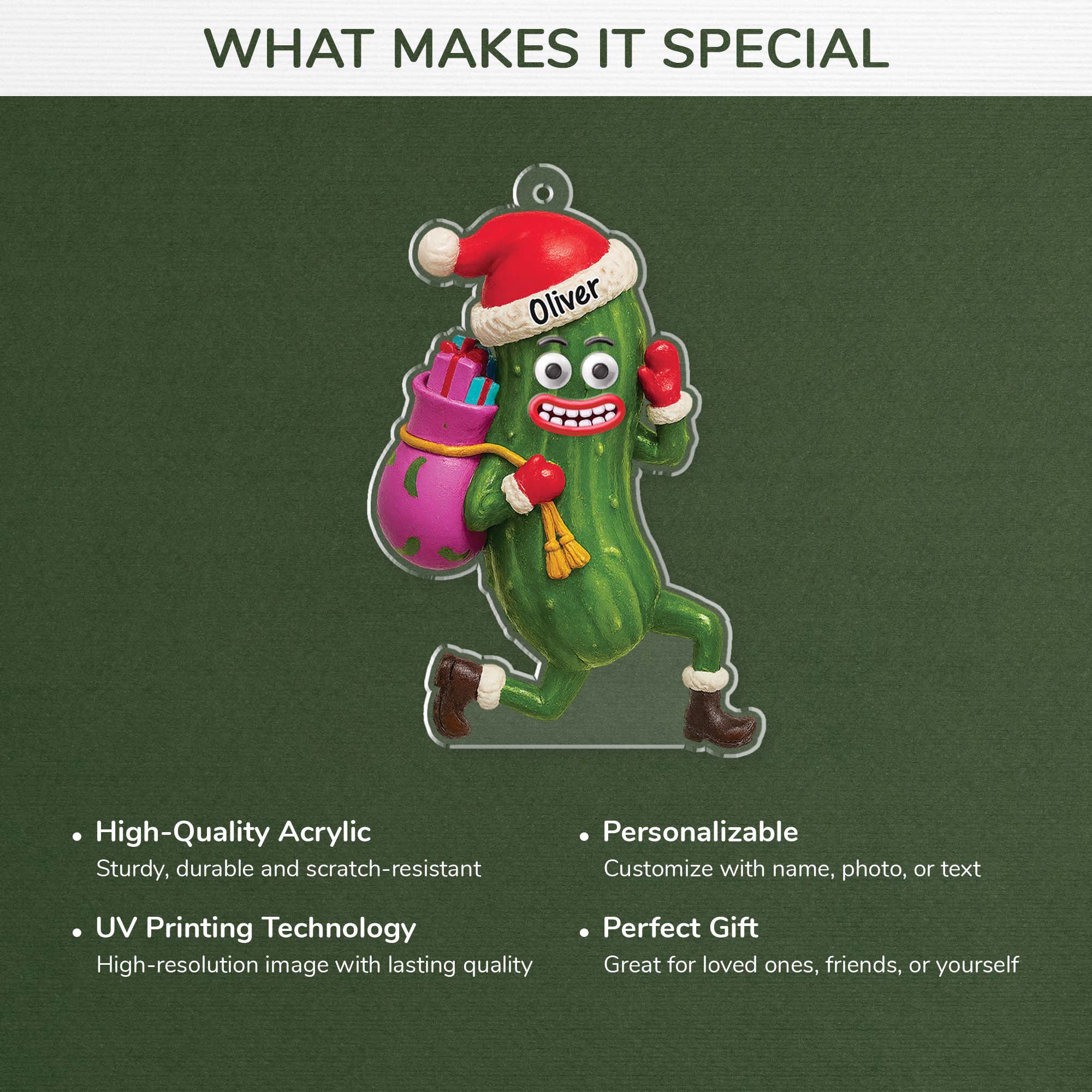 6219OUS4 3d printing effect acrylic christmas pickle ornament personalized xmas gifts 6219O6V5A_2a516e19 a9a7 454b 8de6 afdeac50caab