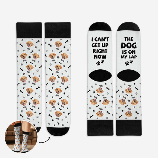 6223JUS1 personalized socks i cant get up right now the dog is on my lap 6223J6XMC