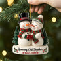 6227OUS2 3d printing effect acrylic snowman christmas ornaments custom couple gifts 6227O