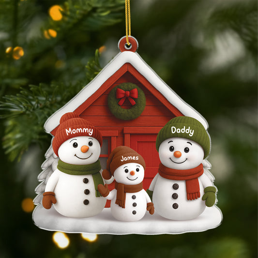 6228OUS1 3d printing effect acrylic snowman christmas ornament personalized gift for family 6228O8LZI_1