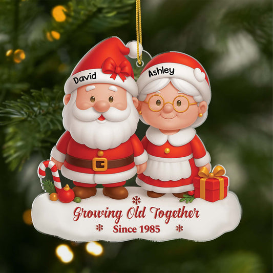 6229OUS1 3d printing effect acrylic santa claus christmas ornaments custom couple gifts 6229OTTAG