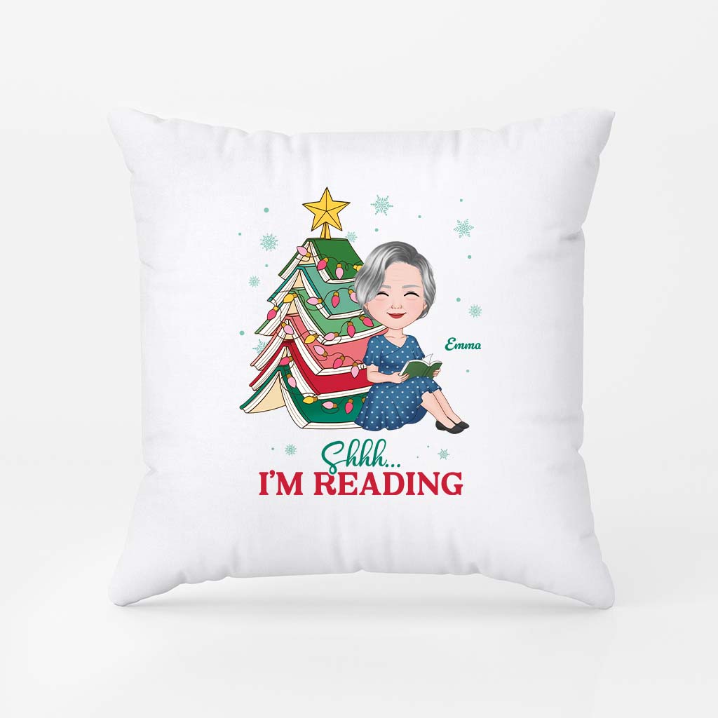 6233PUS2 all booked for christmas pillow personalized gifts for book lovers 6233PKL5A