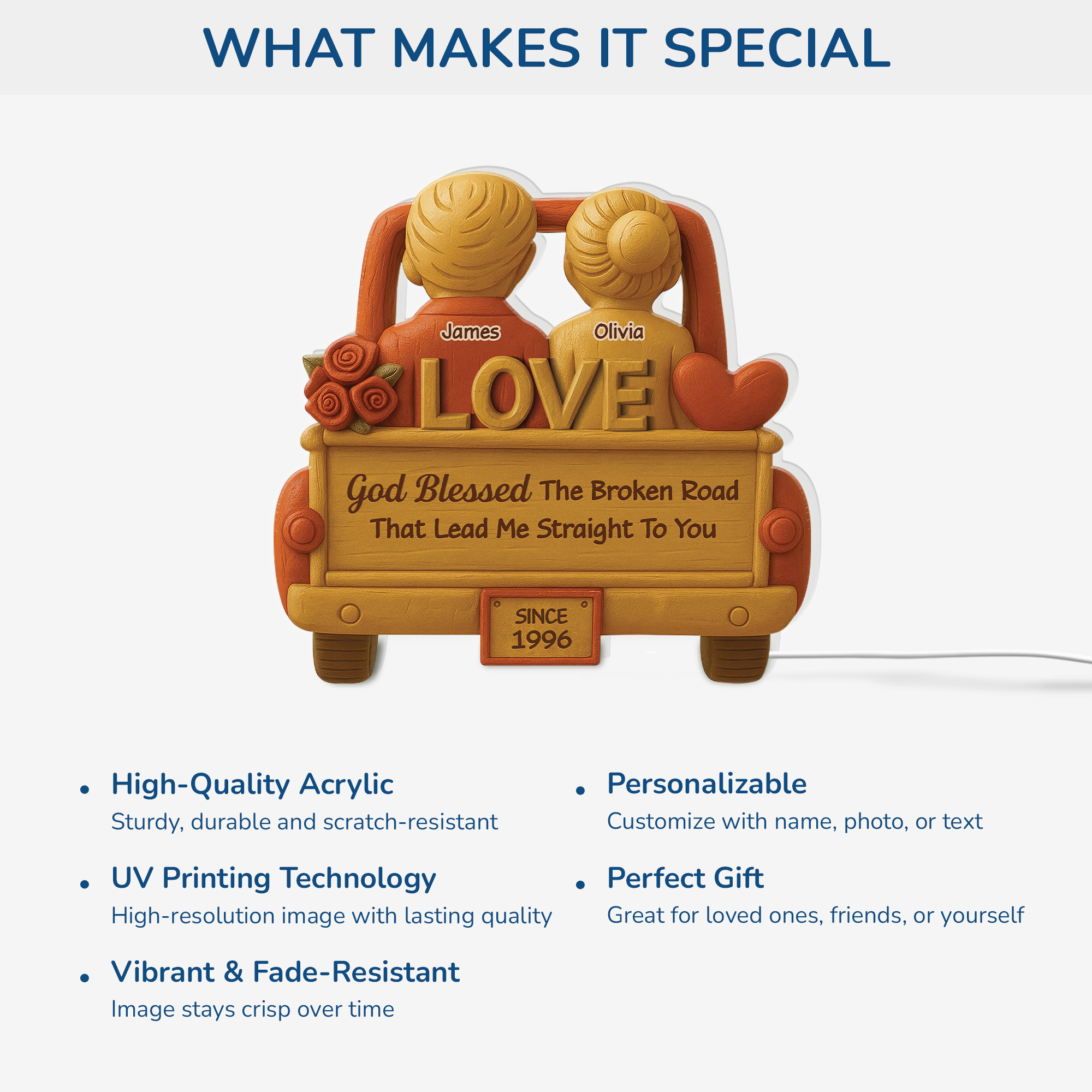 6237LUS4 god bless the broken road light box custom gifts for couples 6237lthng