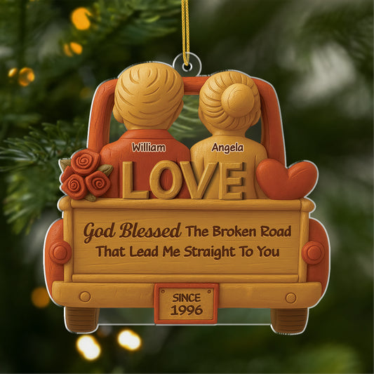 6237OUS1 acrylic god bless the broken road_ ornament custom couple gifts 6237OTHNG