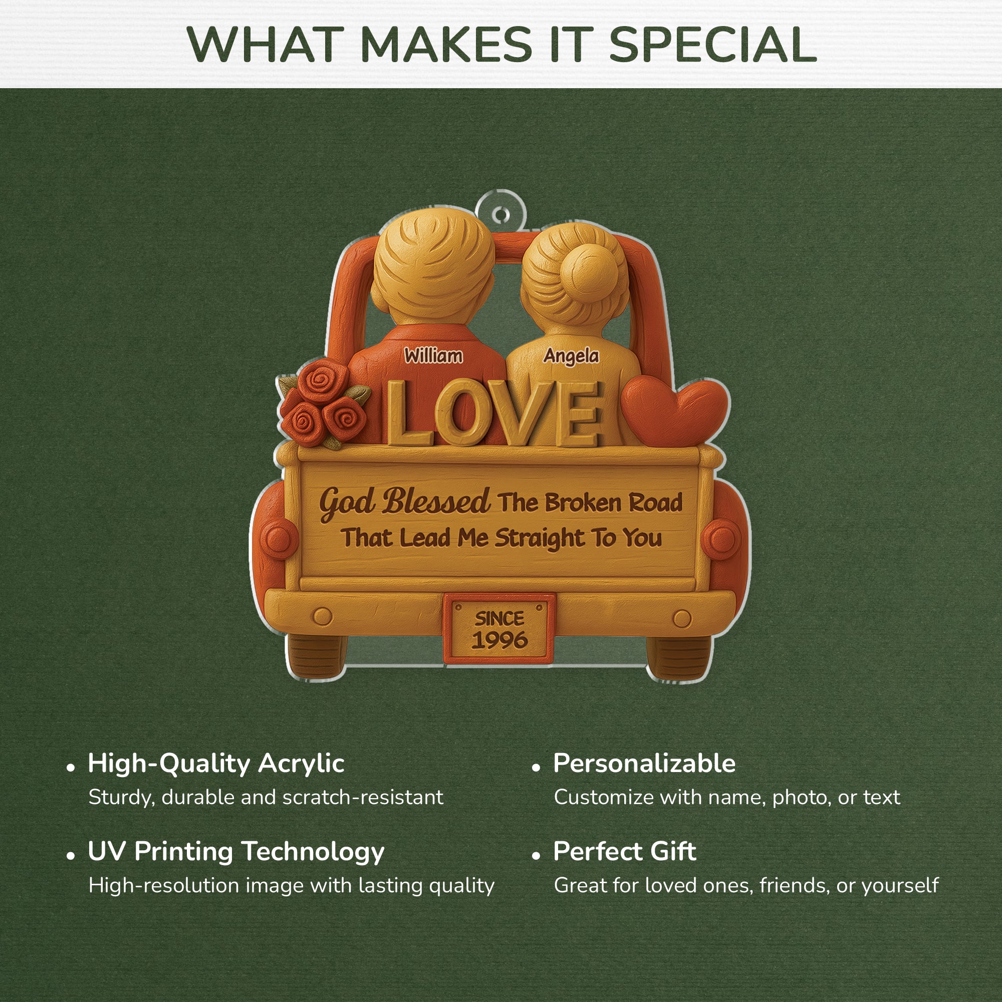 6237OUS4 acrylic god bless the broken road_ ornament custom couple gifts 6237OTHNG