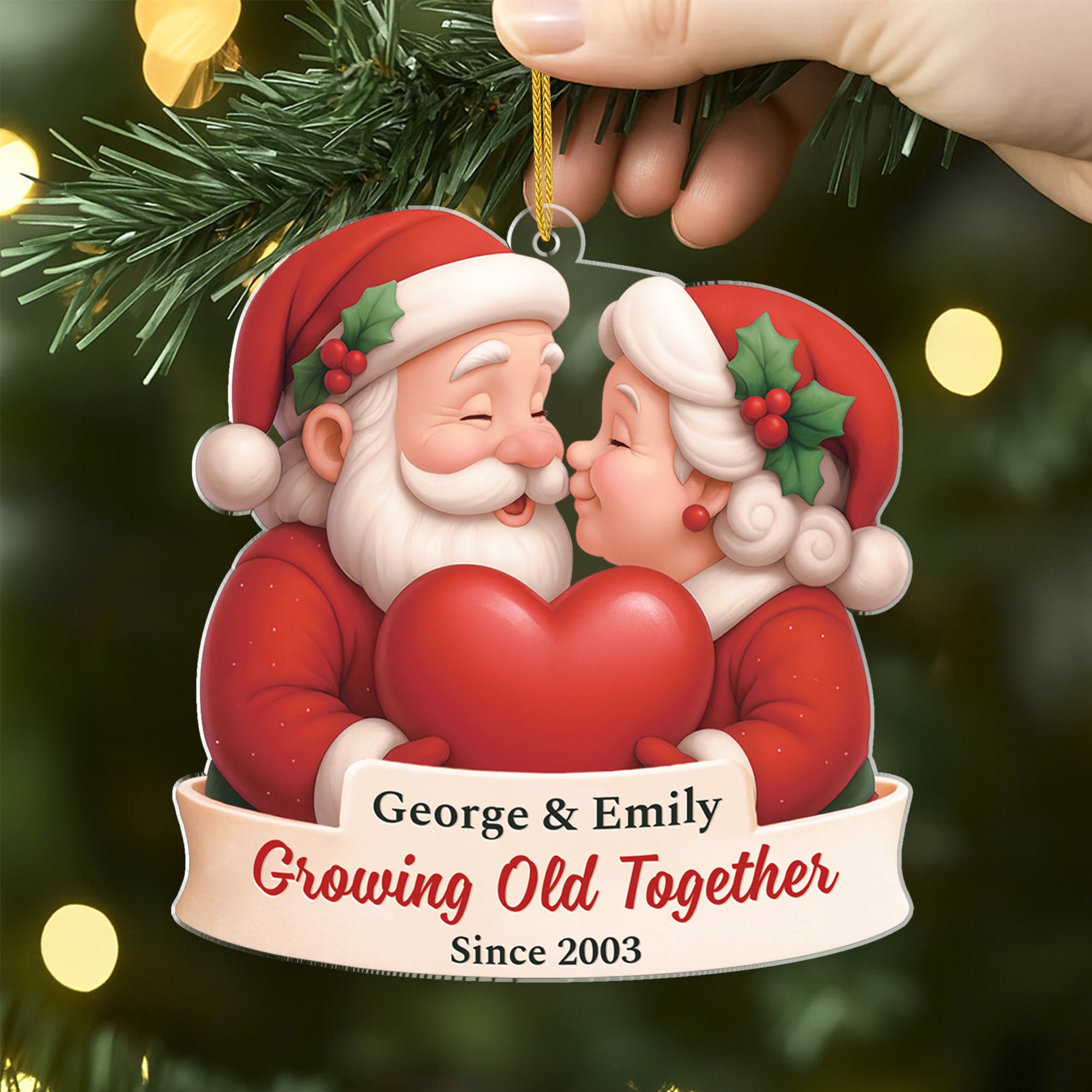 6238OUS2 3d printing effect acrylic santa claus ornament_s custom gifts for couples 6238OKQNG