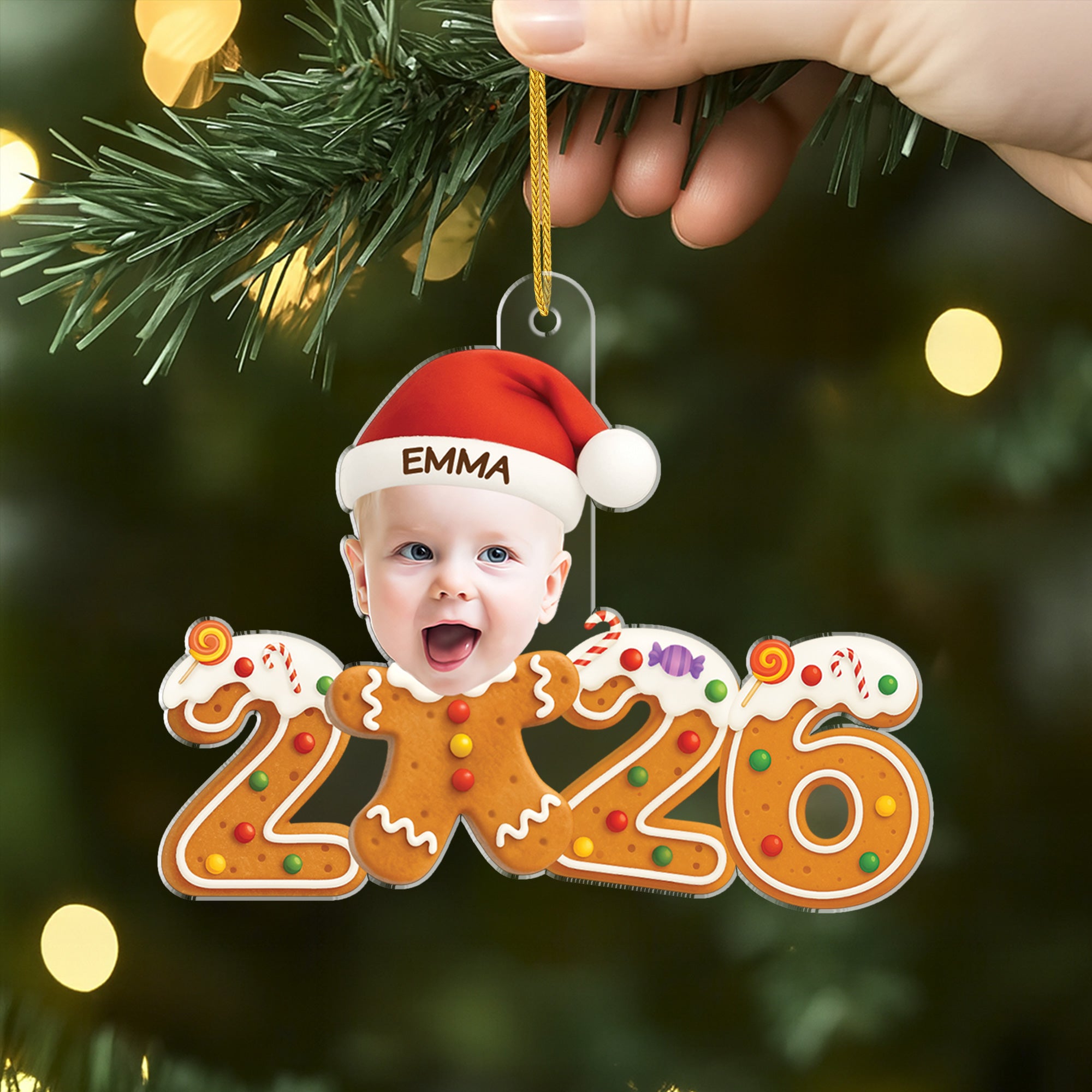 6246OUS2 3d printing effect acrylic photo xmas ornaments personalized gifts for kids 6246O8VAK