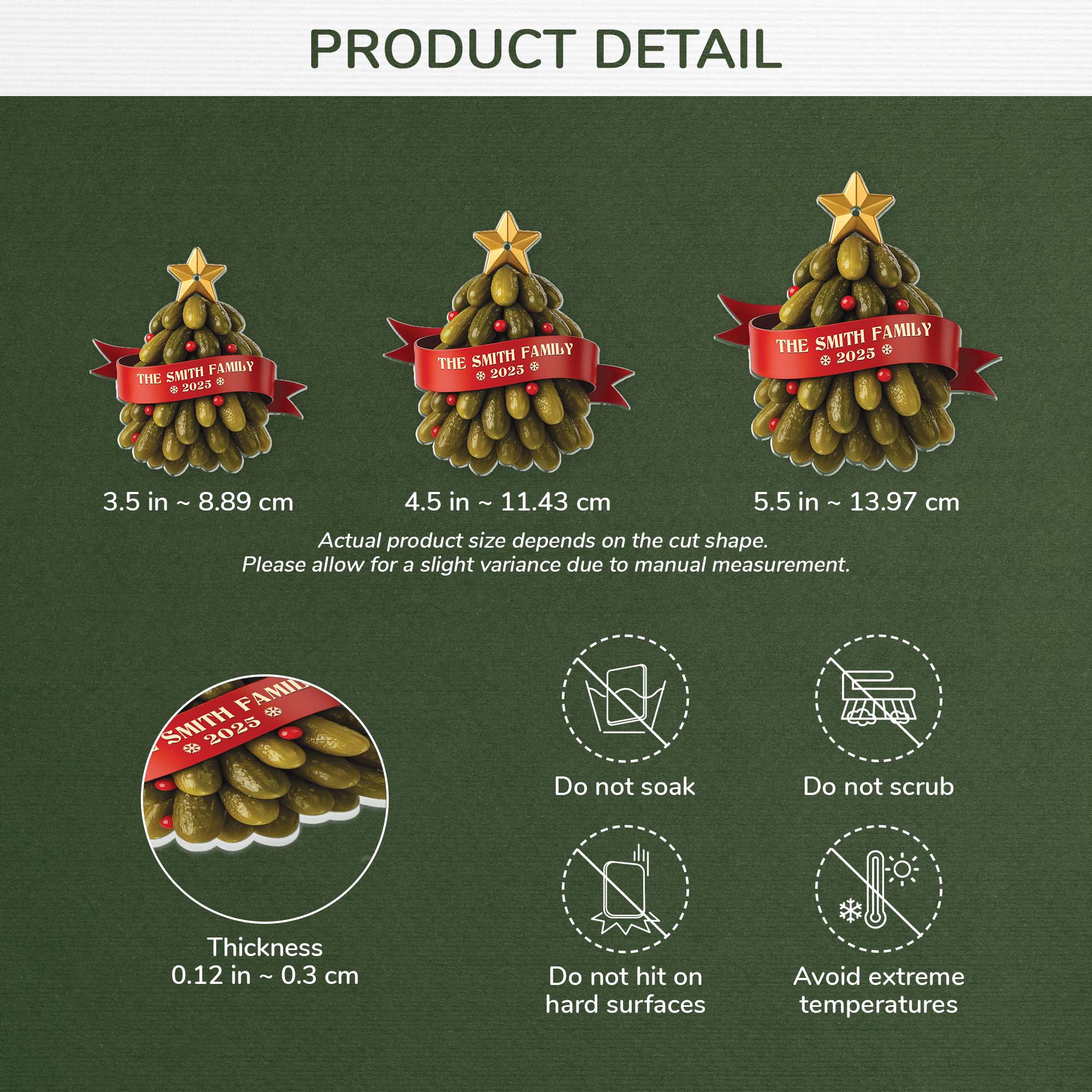 6247OUS3 3d printing effect acrylic christmas pickle ornament custom family gift 6247OKQTI