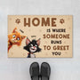 6259DUS1 personalized cat doormats home is where someone runs to greet you 6259D8VZD
