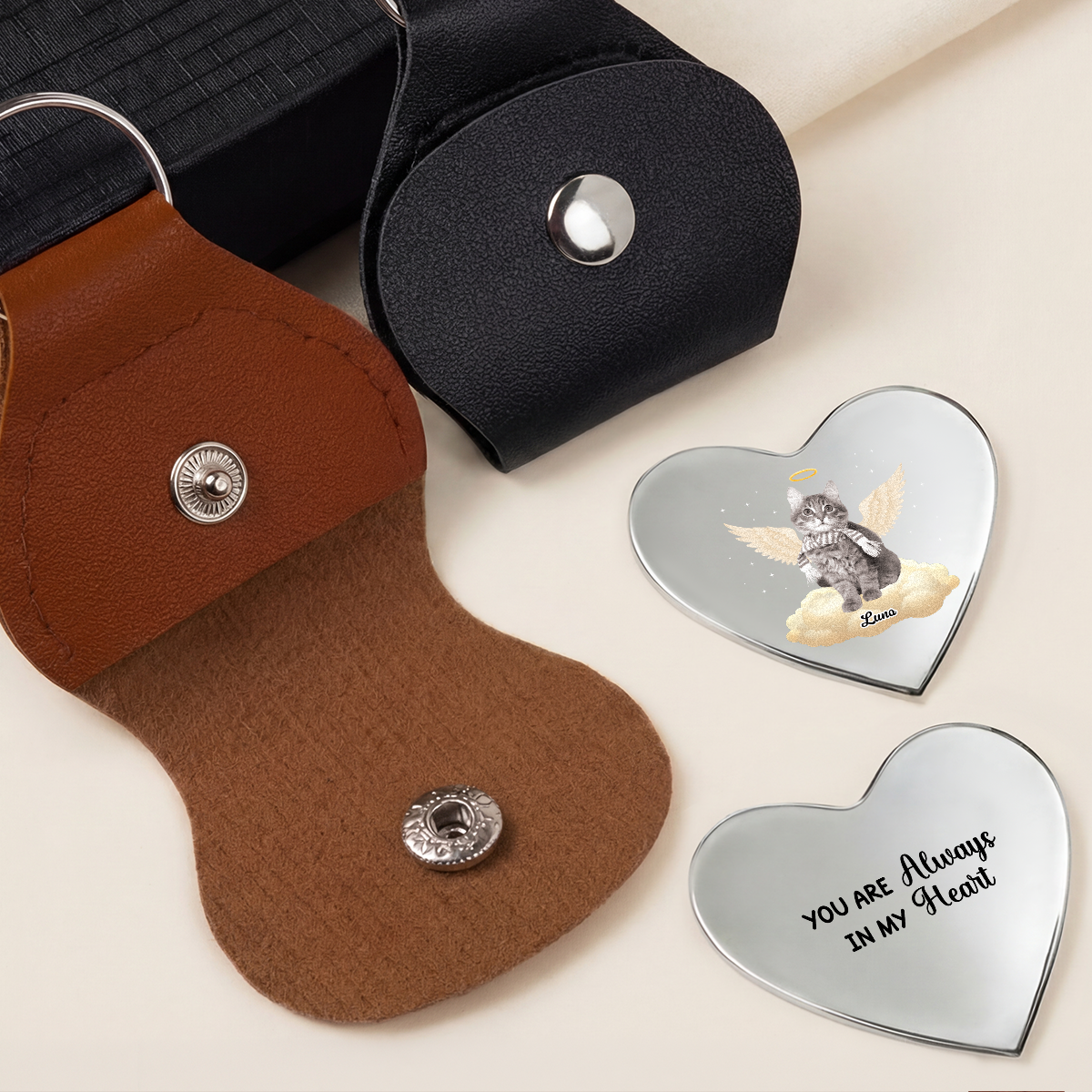 6260AUS2 photo pocket hug heart token personalized pet memorial gifts 6260ajsfzc