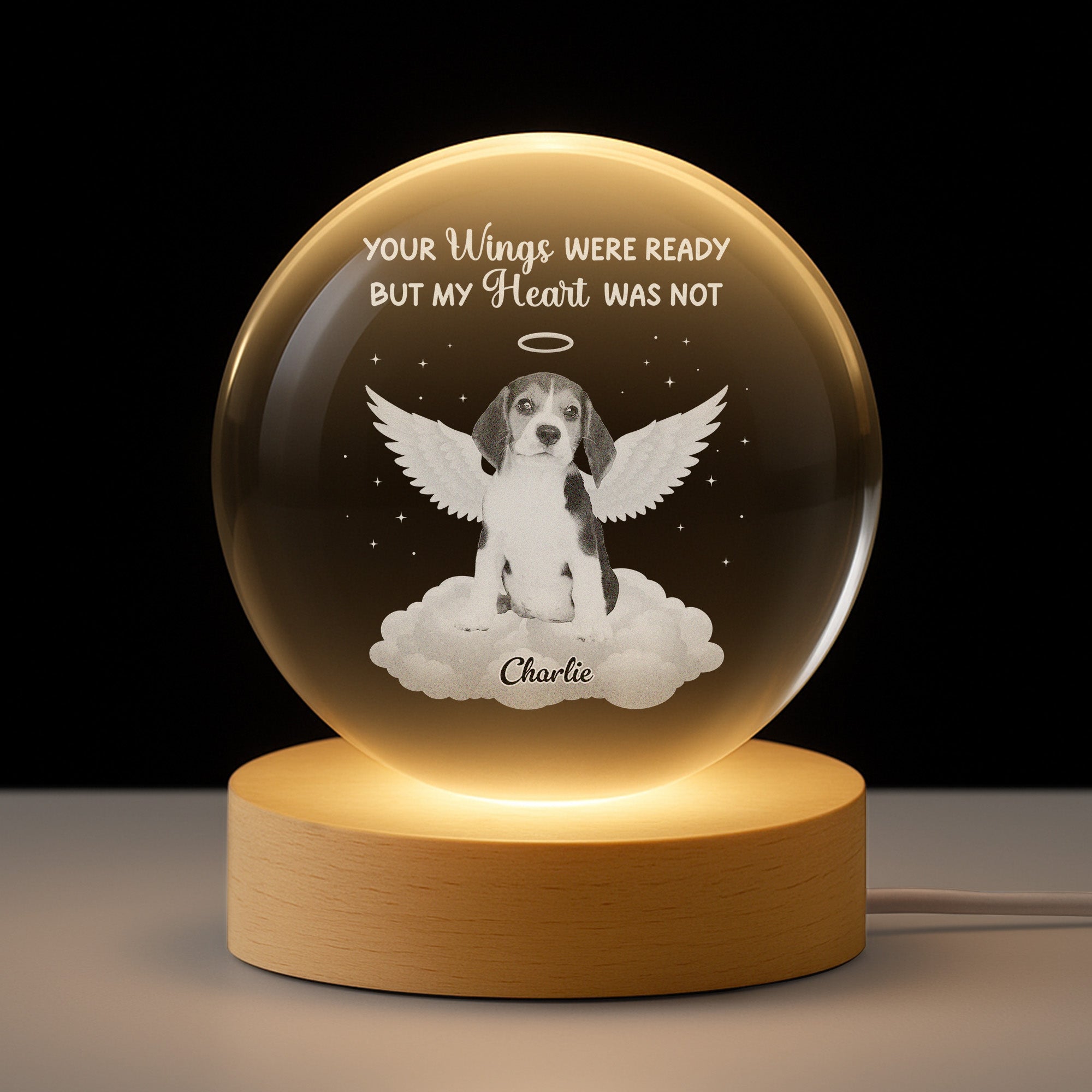 Memory Custom Do Ball Personalized Dog Memorial Gifts - Photo Crystal Ball Lamp - Personal Chic