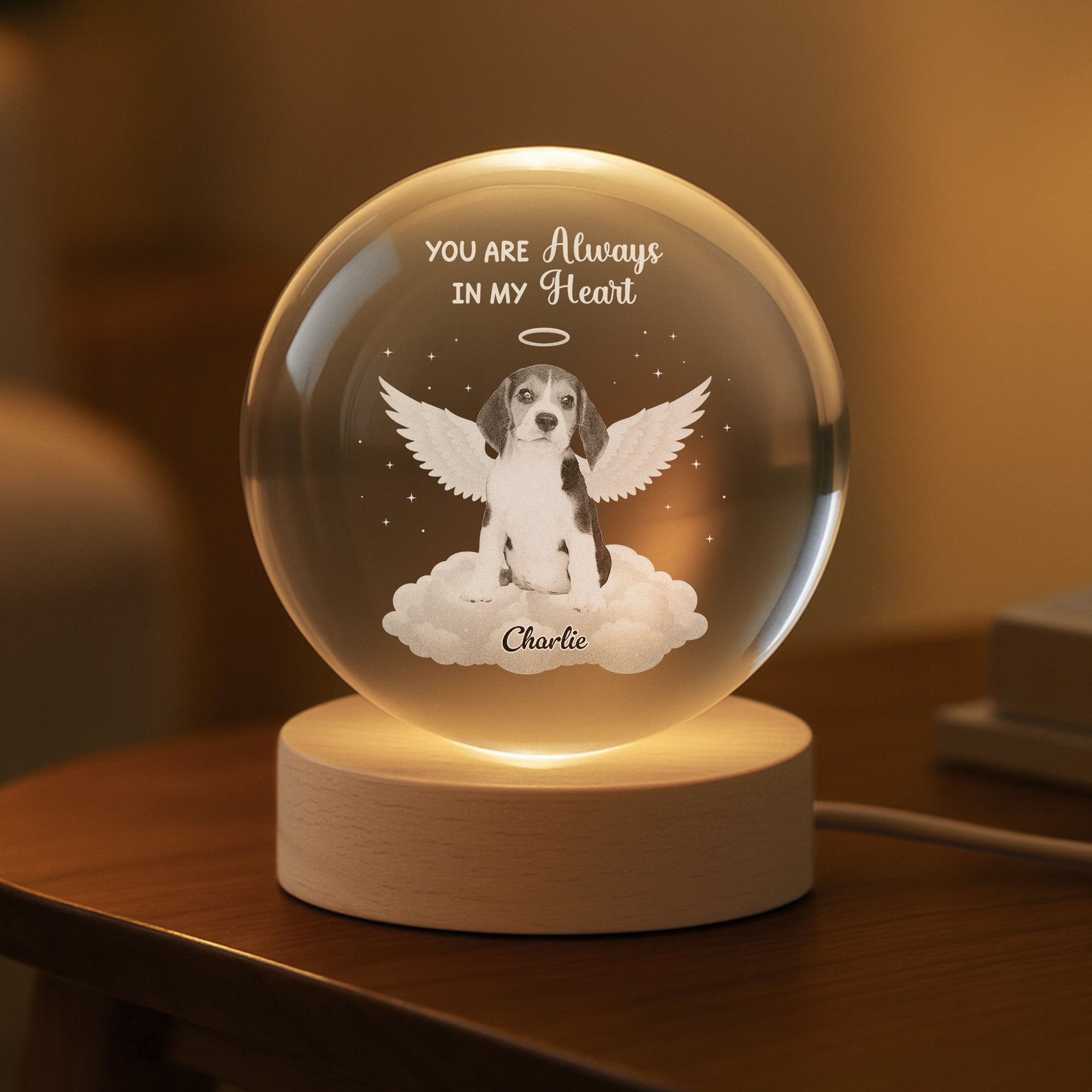 Memory Custom Do Ball Personalized Dog Memorial Gifts - Photo Crystal Ball Lamp - Personal Chic