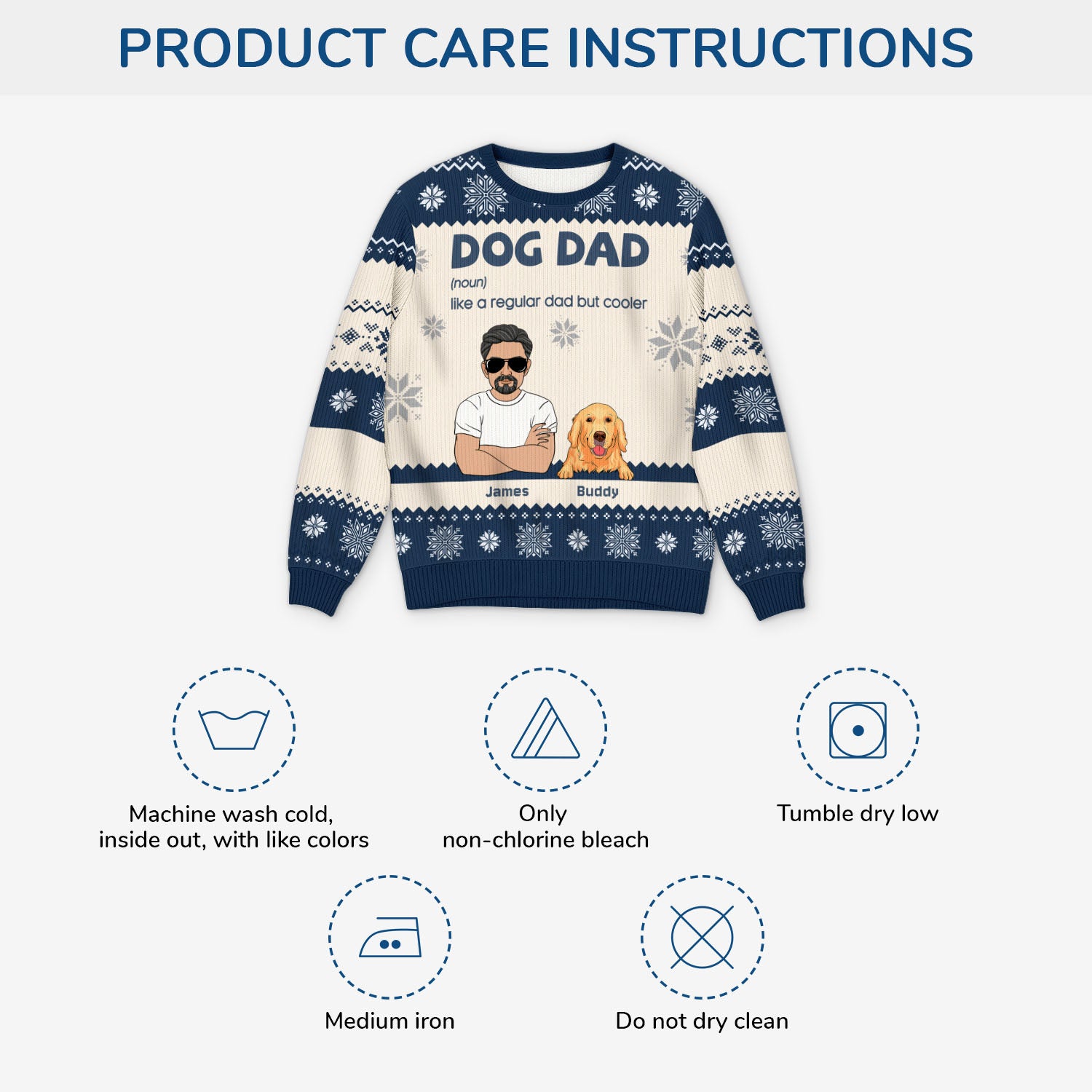 6261WUS4 dog dad ugly christmas sweater personalized gifts for dog lovers 6261WKV5C